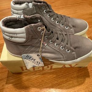 REPLAY Fashion Casual Shoes  High Top Lace Up Sneakers Size 7.5/40